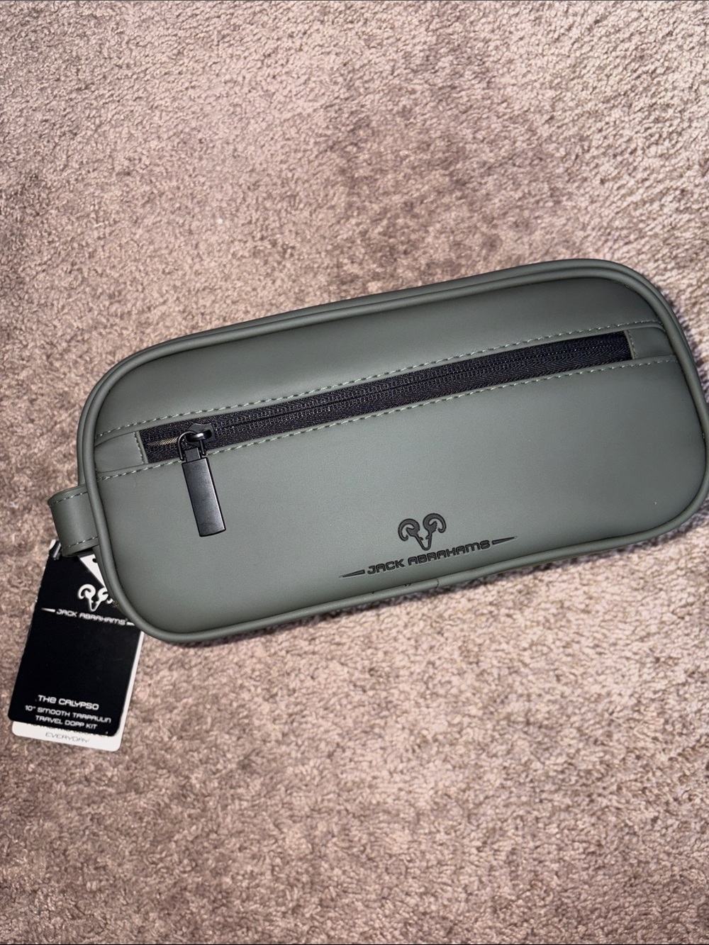 Jack Abrahams The Calypso 10” Smooth Tarpaulin Travel Dopp Kit